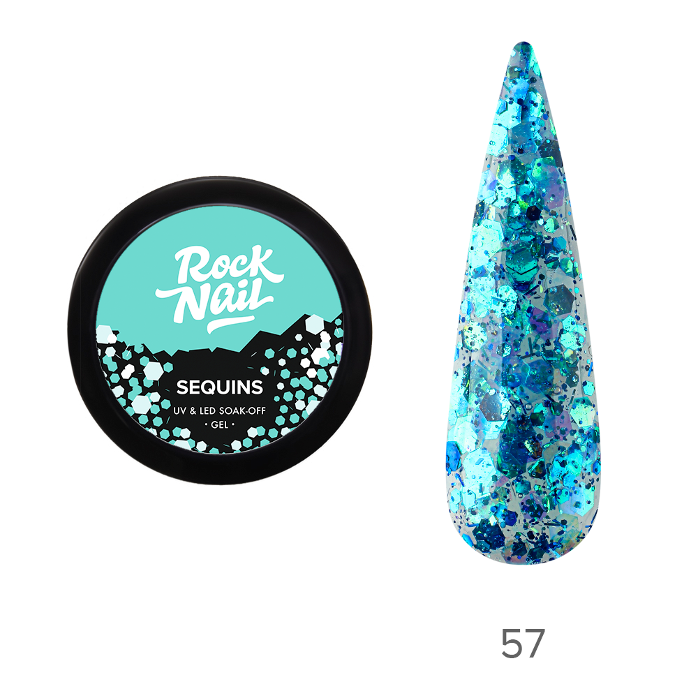 Rocknail, гель-краски Sequins №57, 5 гр