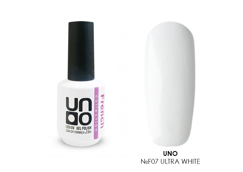 Uno, гель-лак (№F07 Ultra White), 15 мл
