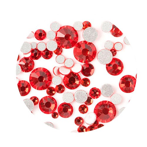 TNL, стразы кристалл mix (красные), 1440 шт