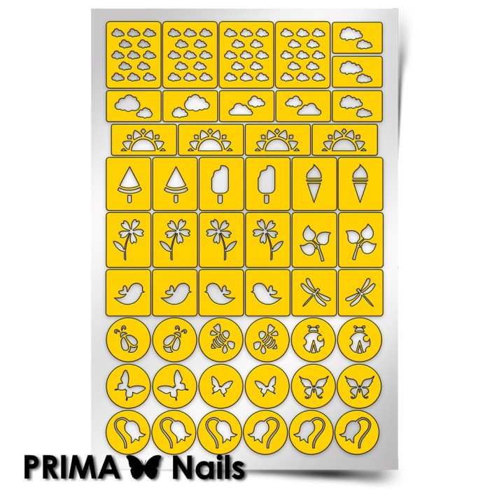 PrimaNails, Трафарет для дизайна ногтей (Лето)