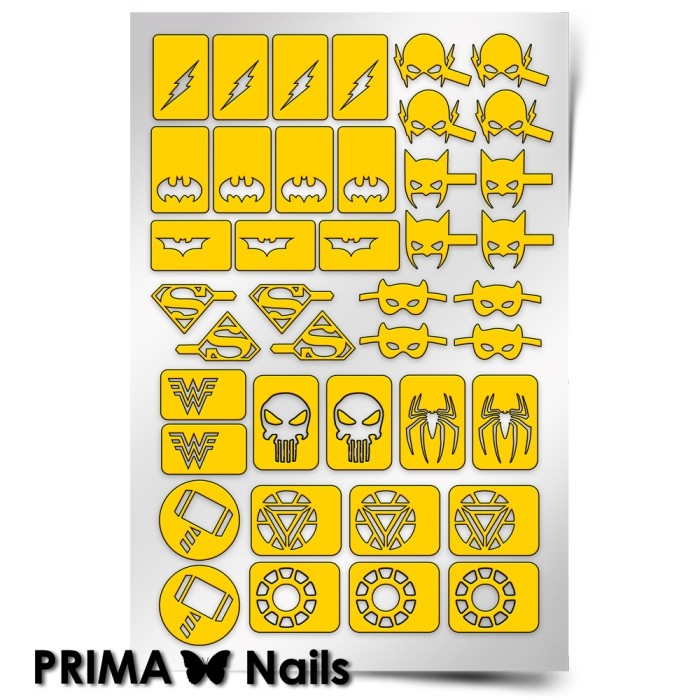 PrimaNails, Трафарет для дизайна ногтей (Супергерои)