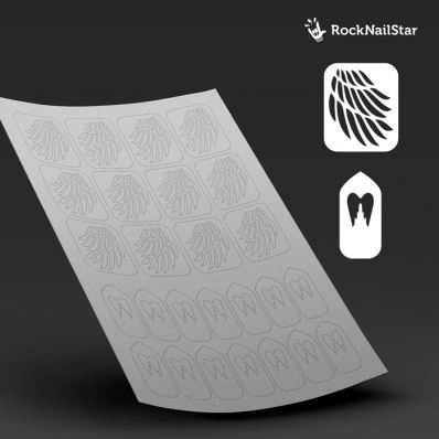 RockNailStar, Трафарет для дизайна ногтей (Мини крылья)