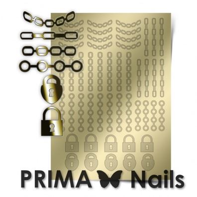 PrimaNails, Метализированные наклейки (UZ-01, золото)