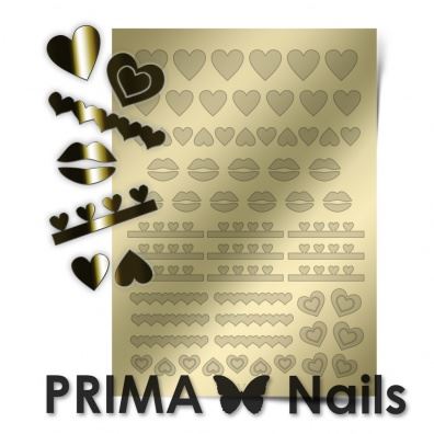 PrimaNails, Метализированные наклейки (LV-01, золото)