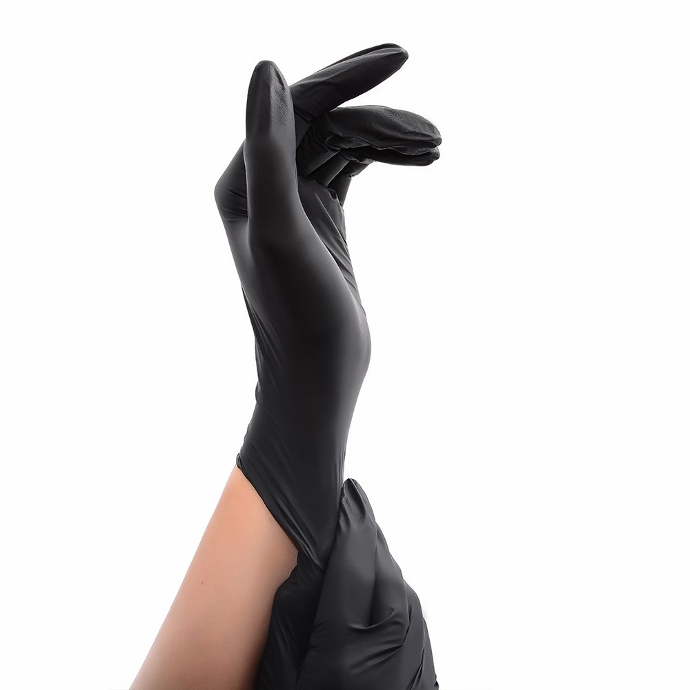 TNL, перчатки для маникюриста нитриловые (черные, размер S), 100 шт
