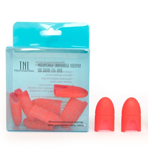 Tnl, силиконовые колпачки для снятия гель-лака (красные), 10 шт