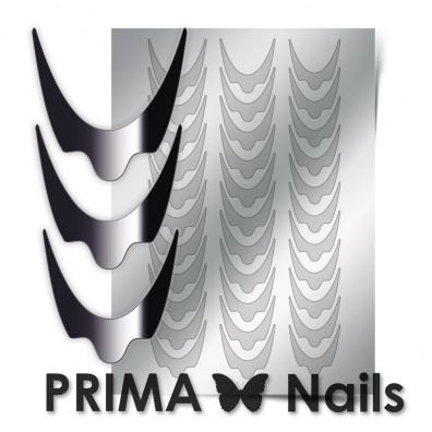 PrimaNails, Метализированные наклейки (CL-008, серебро)