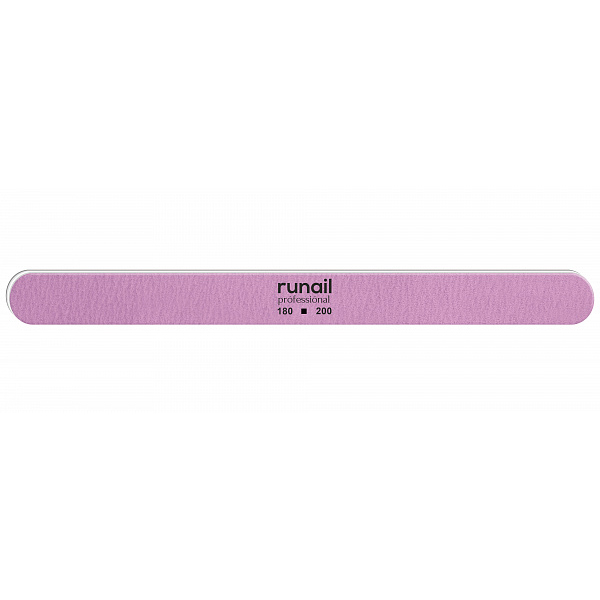 RuNail, пилка для ногтей (сиреневая, закругленная, 180/200)