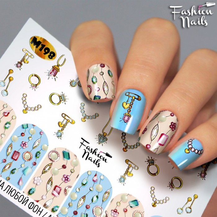 Fashion Nails, слайдер-дизайн "Metallic" №198 Fashion Nails, слайдер-дизайн "Metallic" №198