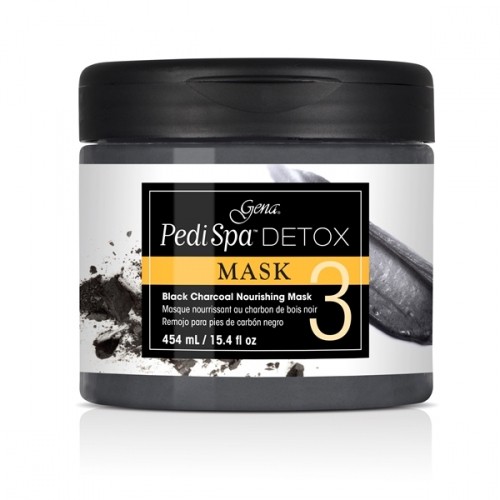 Gena, Pedi detox charcoal soak - детокс-маска для спа-педикюра с древесным углем (3 шаг), 454 мл
