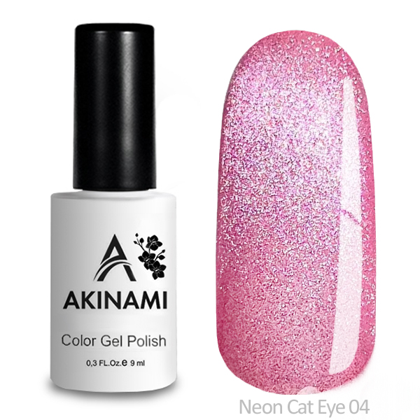 Akinami, Color Gel Polish - гель-лак "Кошачий глаз" (Neon Cat №04), 9 мл