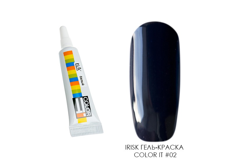 Irisk, гелевая краска в тубе ColorIt (02 черная), 5 мл