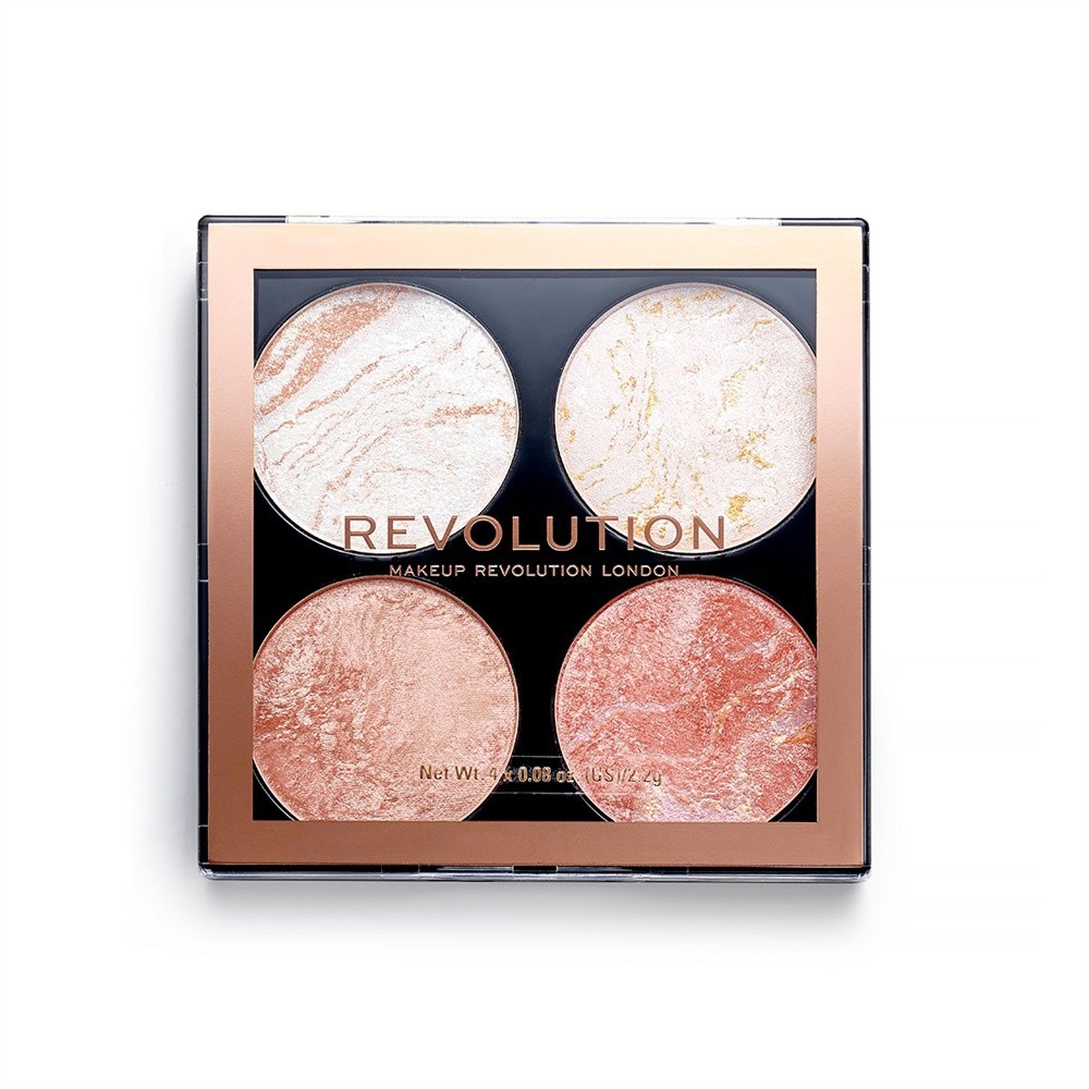 Makeup Revolution, Cheek Kit - хайлайтер 4 в 1 (Take A Breather)