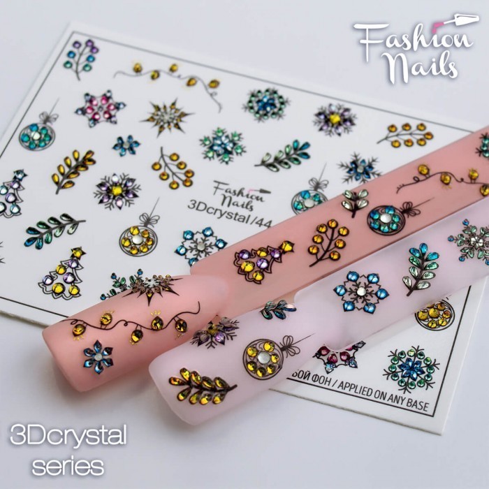 Fashion Nails, слайдер-дизайн "3D crystal" №44
