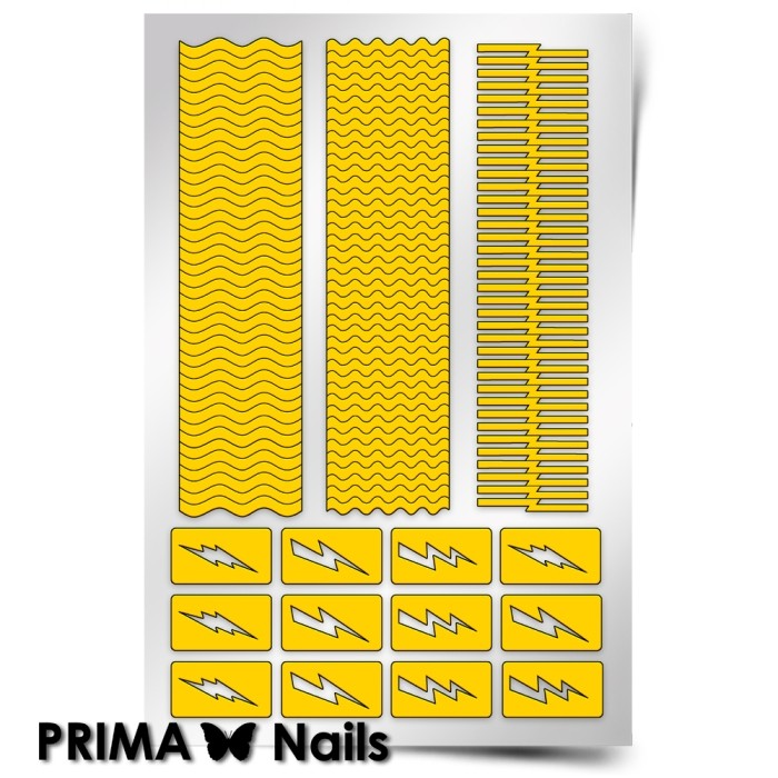 PrimaNails, Трафарет для дизайна ногтей (Волны и молнии)