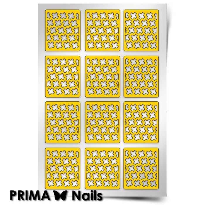 PrimaNails, Трафарет для дизайна ногтей (Принт «Крестики»)