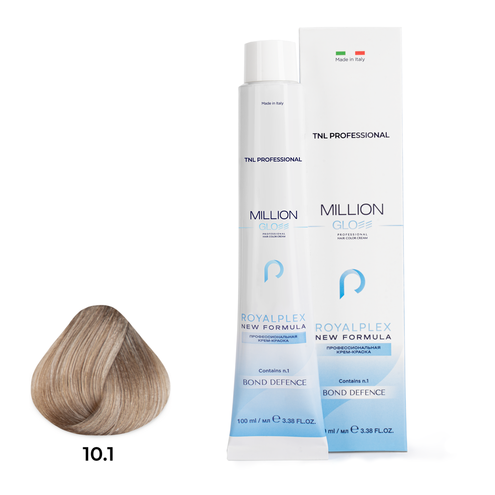 TNL, Million Gloss - крем-краска для волос (10.1 Платиновый блонд пепельный), 100 мл