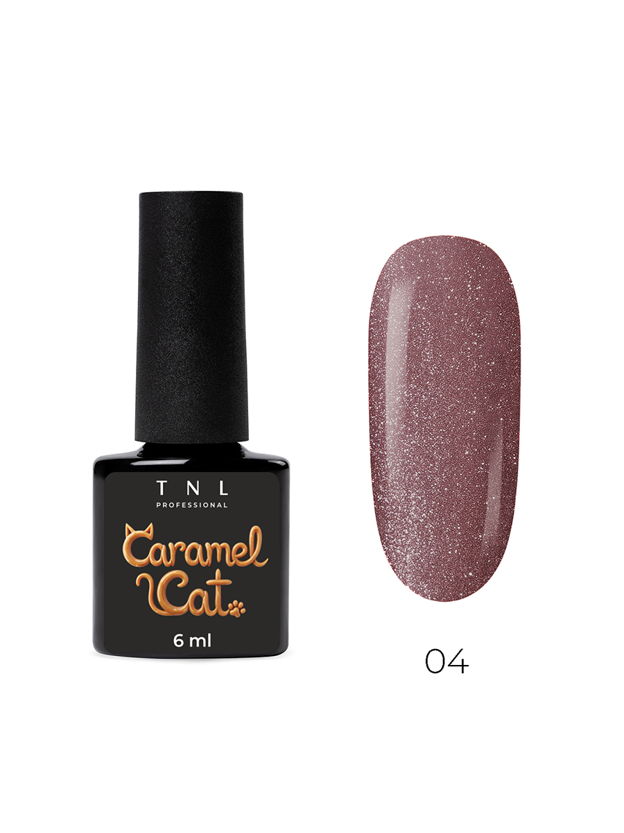 TNL, Caramel Cat - гель-лак "корейская кошка" №04 (шелковый шоколад), 6 мл