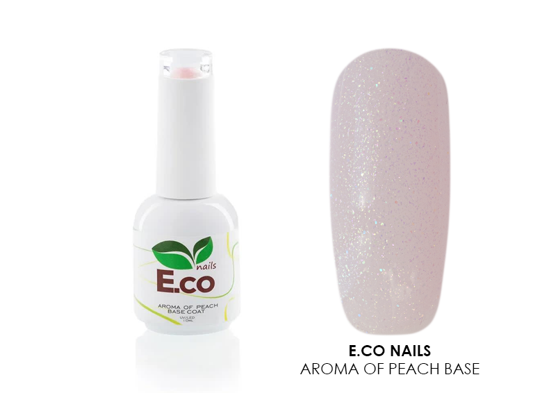 E.co nails, Aroma of Peach Base - цветная база 2в1, 10 мл