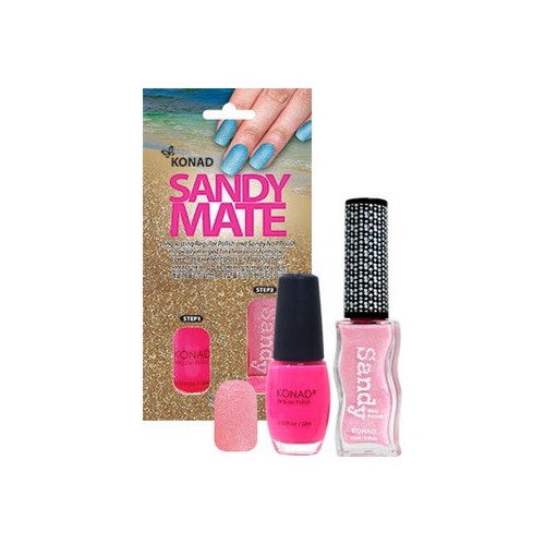 Konad, Sandy mate - набор песочный лак + лак основа (Pink 03)