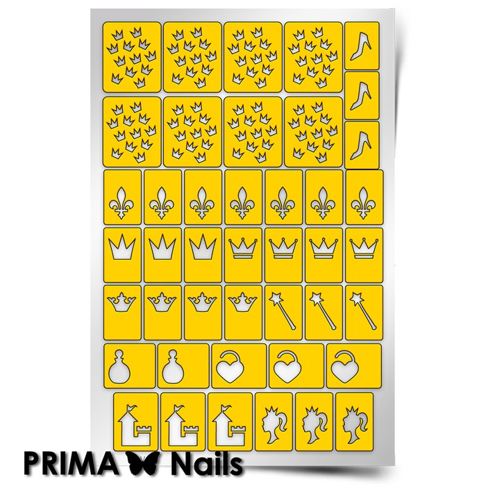PrimaNails, Трафарет для дизайна ногтей (Принцесса)
