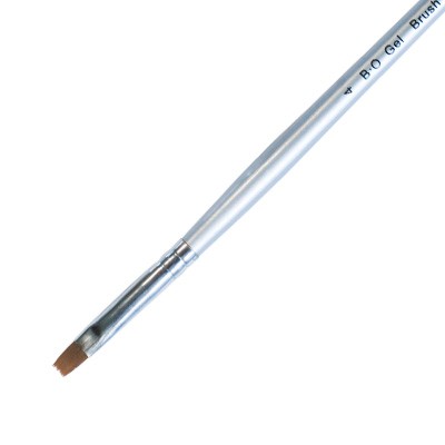 Irisk, кисть для геля искусственный ворс, с деревянной ручкой прямая ВО №4