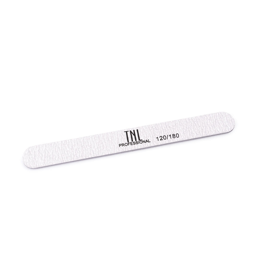 TNL, пилка для ногтей (узкая, 120/180, серая)