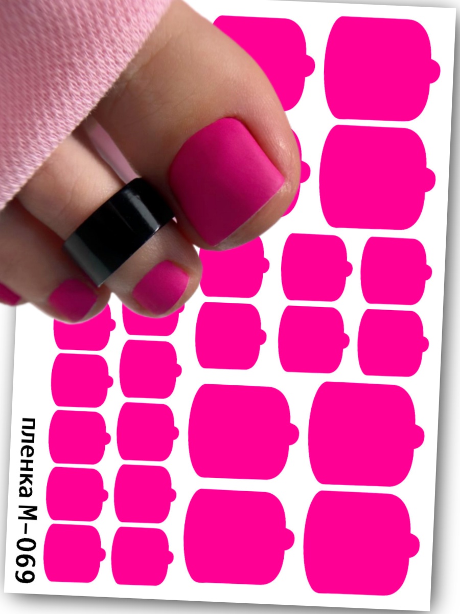 Дизайн ногтей. Товар: Anna Tkacheva, наклейки пленки для педикюра однотонные М-069