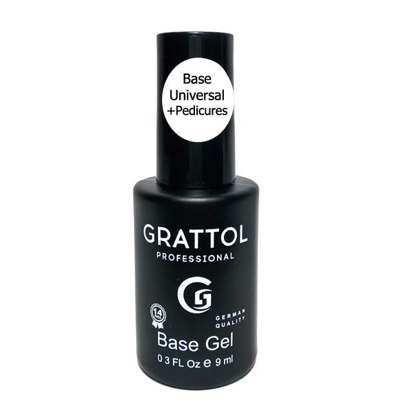 Grattol,Rubber Base Universal+Pedicures - жидкая база средней жесткости, 9 мл