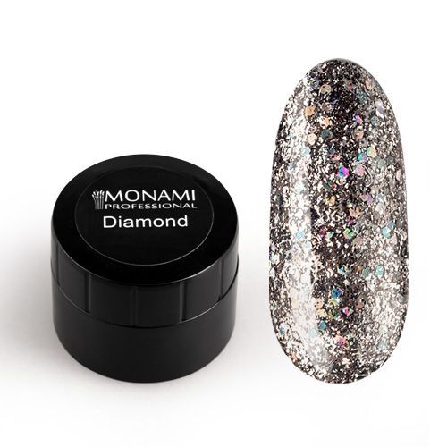 Monami, гель-лак Diamond Starshine (платиновый), 5 гр