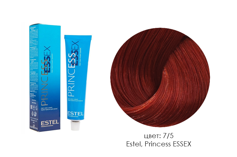 Estel, Princess Essex - крем-краска (7/5 средне-русый красный), 60 мл