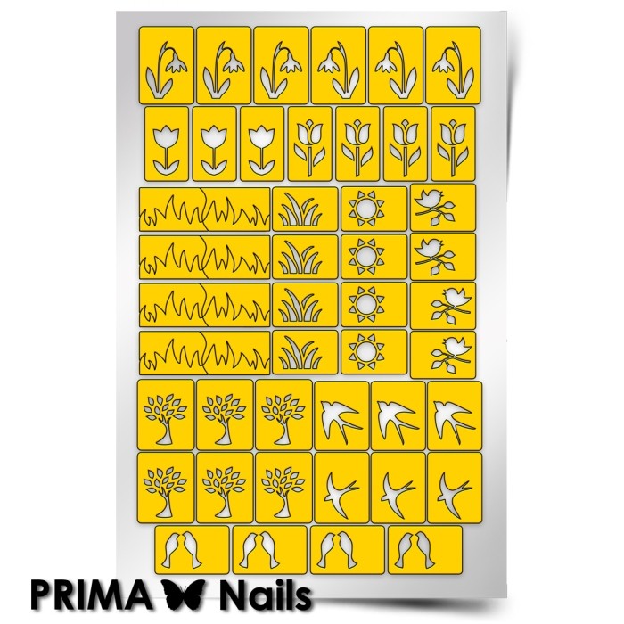 PrimaNails, Трафарет для дизайна ногтей (Весна)