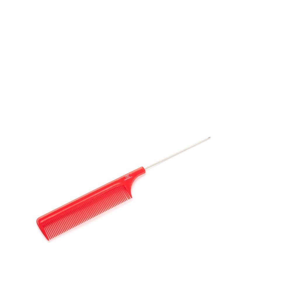 Tnl, расческа для волос с металлическим разделителем прядей (210 мм, красная)
