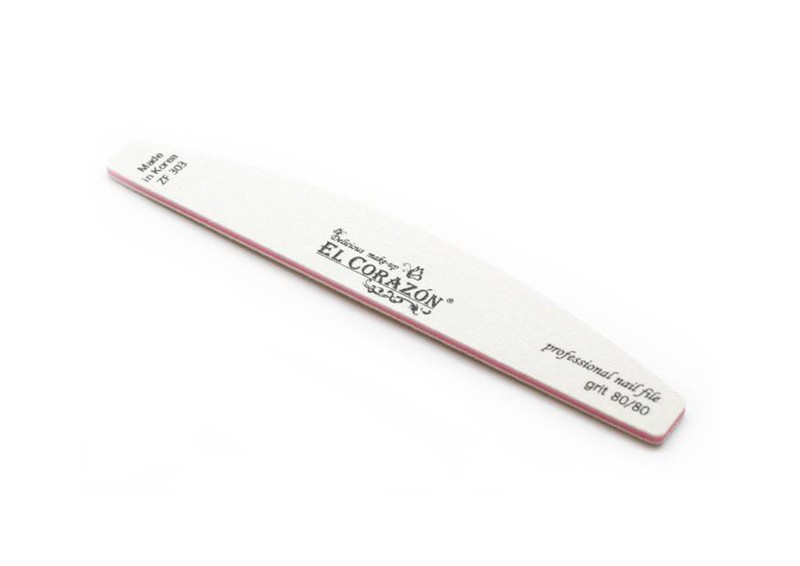 EL Corazon, пилка белая для искусственных ногтей (полумесяц, 80/80)