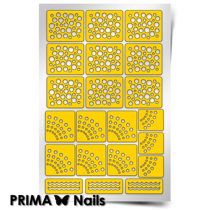 PrimaNails, Трафарет для дизайна ногтей (Принт "Горошек")