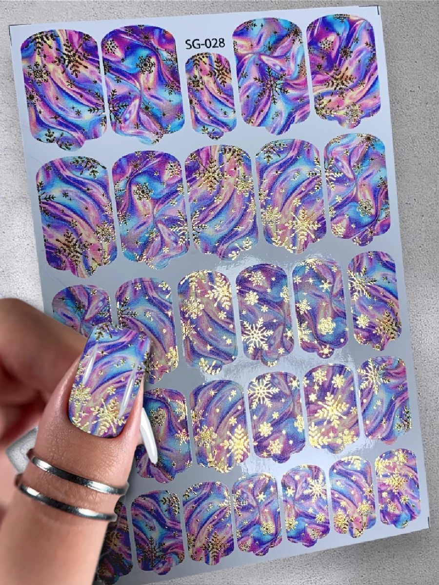 Anna Tkacheva, фольгированные наклейки пленки для дизайна ногтей SG-028