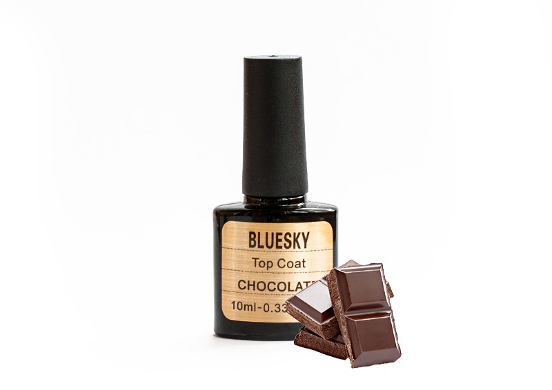Bluesky, top coat - завершающее покрытие (аромат шоколада), 10 мл