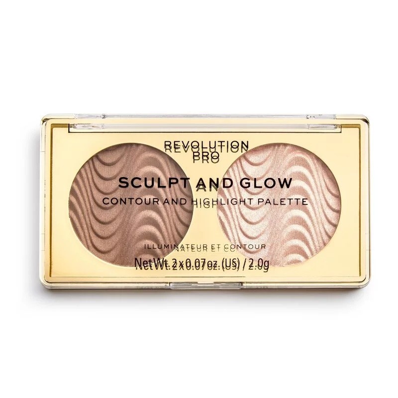 Makeup Revolution Pro, Sculpt And Glow - бронзер и хайлайтер (Desert Sky)