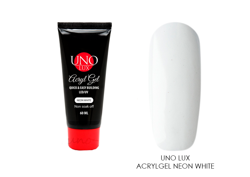 Uno Lux, AcrylGel - акригель (Neon White), 60 мл