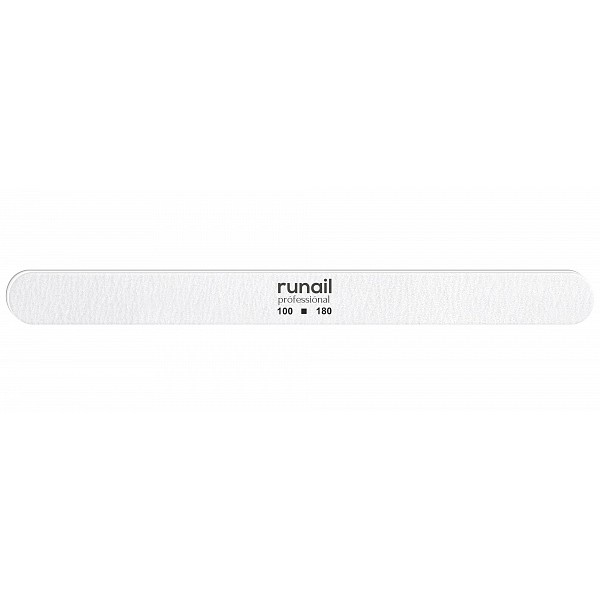 RuNail, пилка для искусственных ногтей (белая, закругленная, 100/180)