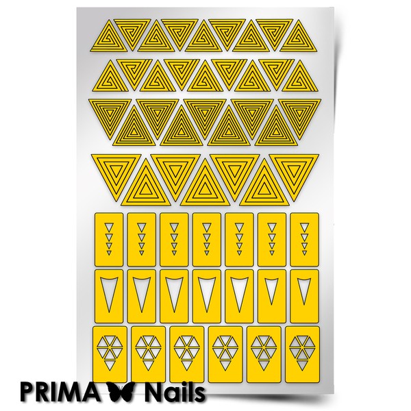 PrimaNails, Трафарет для дизайна ногтей (Геометрия. Треугольники)
