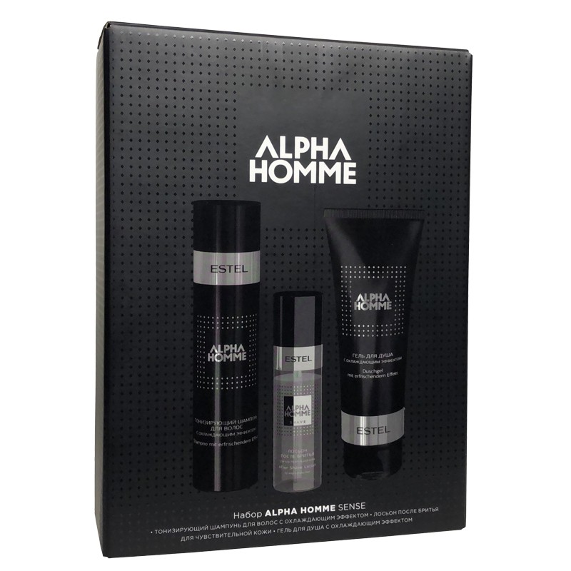 Estel, Alpha Homme - набор (тониз.шампунь, гель д/душа, лосьон после бритья для чувств.кожи)