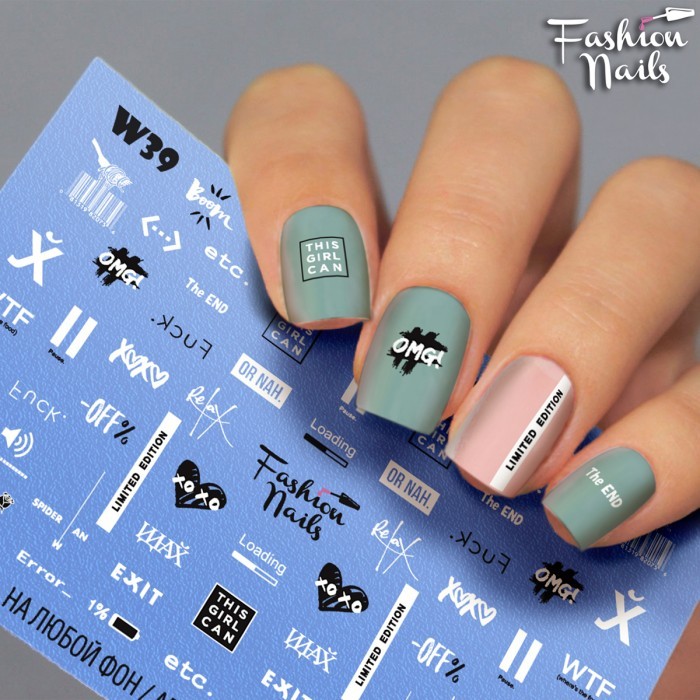 Fashion Nails, слайдер-дизайн "White" №39 Fashion Nails, слайдер-дизайн "White" №39