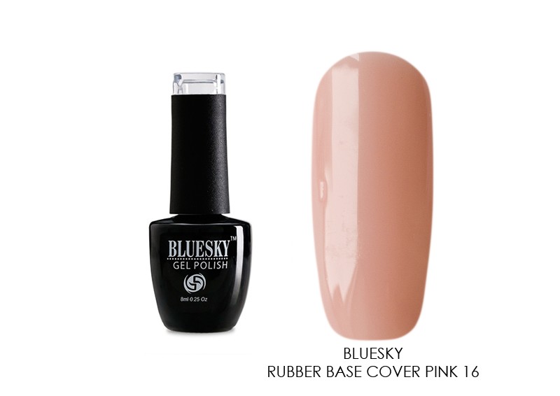 Bluesky, Rubber base cover pink - камуфлирующая каучуковая база (№16), 8 мл