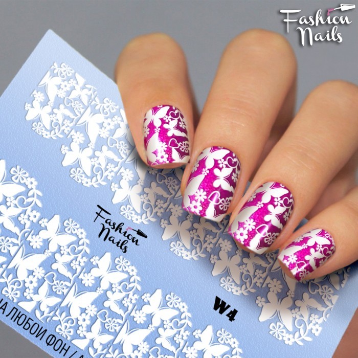 Fashion Nails, слайдер-дизайн "White" №4 Fashion Nails, слайдер-дизайн "White" №4