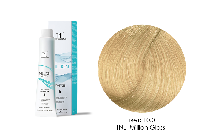 TNL, Million Gloss - крем-краска для волос (10.0 Платиновый блонд), 100 мл