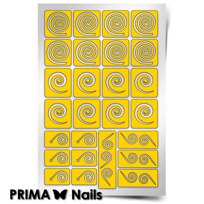 PrimaNails, Трафарет для дизайна ногтей (Спирали "Круг")