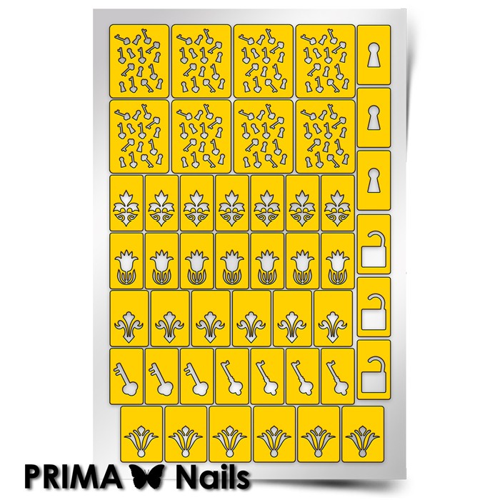 PrimaNails, Трафарет для дизайна ногтей (Винтаж)