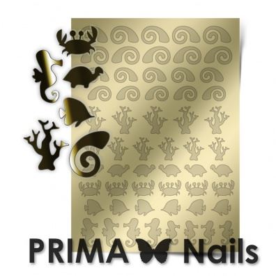 PrimaNails, Метализированные наклейки (SEA-005, золото)
