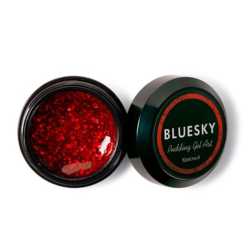 Bluesky, Pudding Gel ART - полигель с шиммером (Красный), 8 гр
